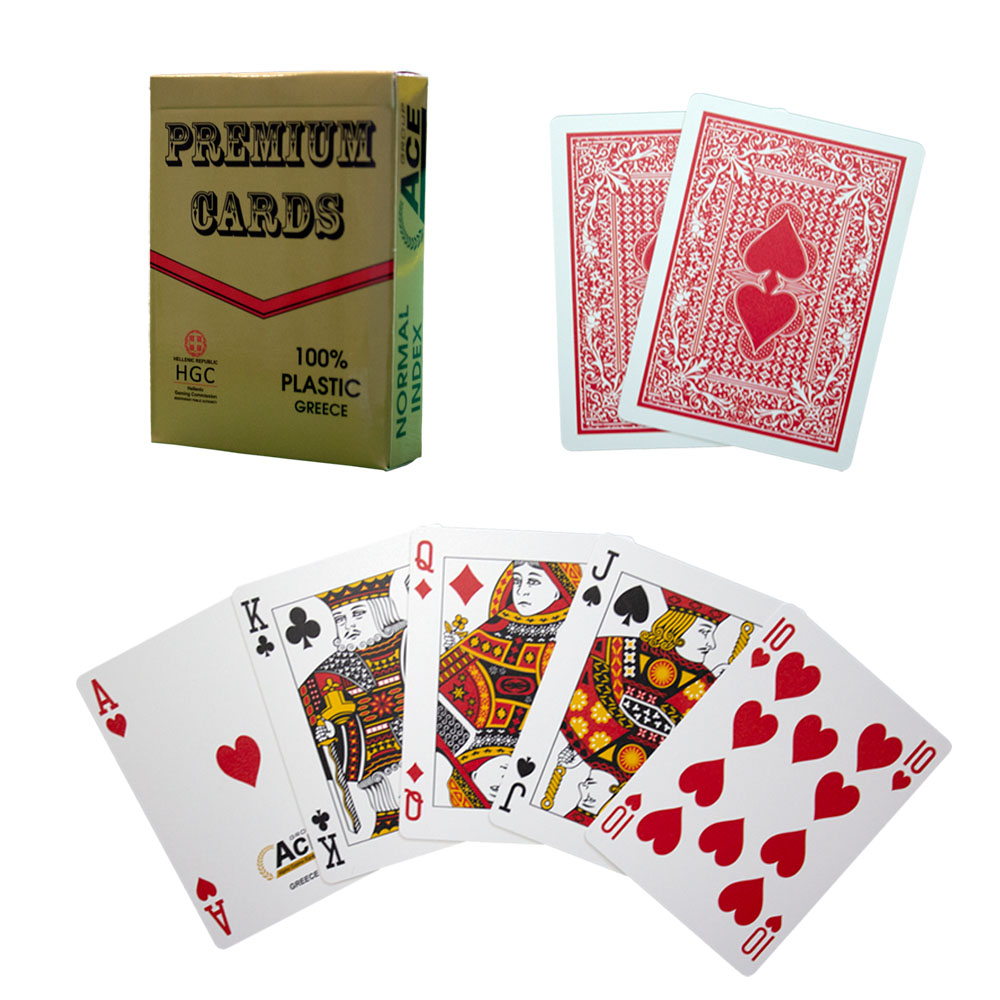 Τράπουλα Pokeritems Premium Κόκκινη 4 Index πλαστική 100%