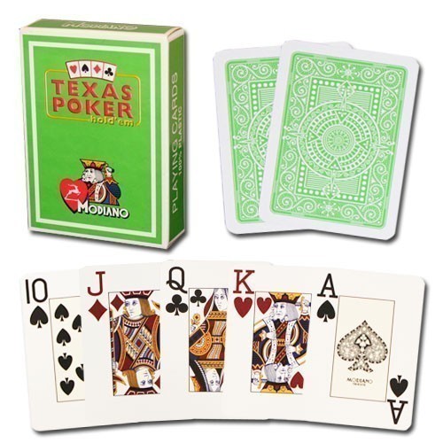 Modiano Texas Poker 2 Jumbo Τράπουλα Πλαστική Ανοιχτό Πράσινο
