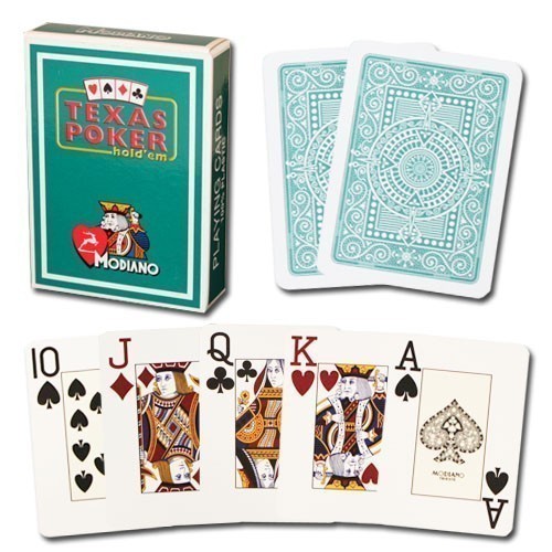 Modiano Texas Poker 2 Jumbo Τράπουλα Πλαστική Πράσινη