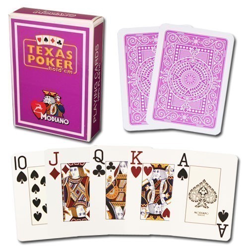 Modiano Texas Poker 2 Jumbo Τράπουλα Πλαστική Μοβ