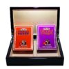 Modiano Texas Poker Jumbo 2 Red & Orange Deck in High-Gloss Wooden Box | Σετ Modiano Texas Poker Σε Ξύλινο Κουτί