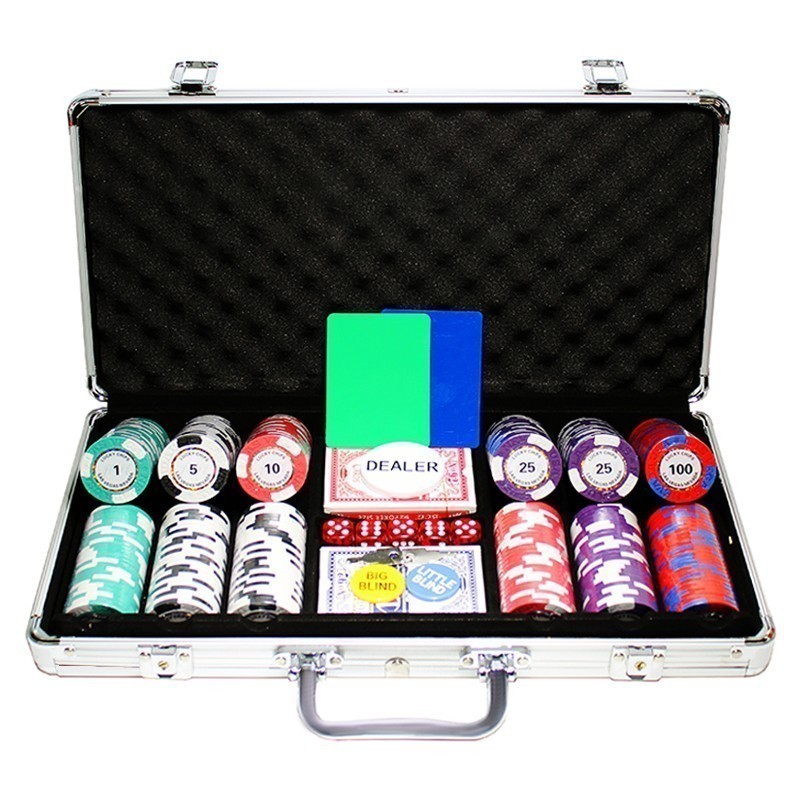 Poker Set 300pcs Las Vegas Nevada Tornado 14gr Clay - Complete Game Set in Aluminium Carry Case