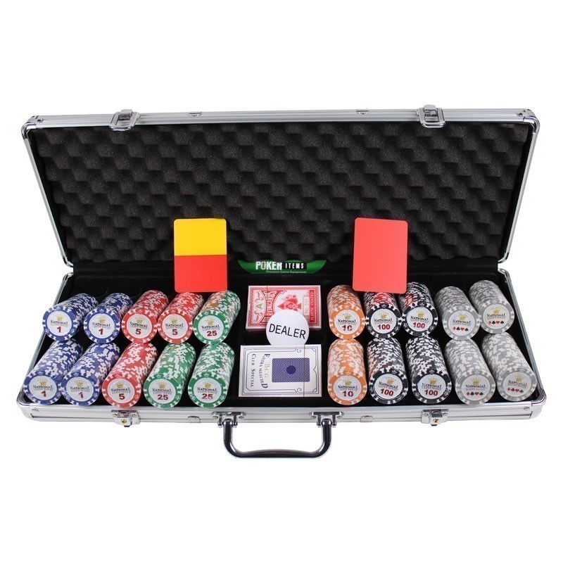 National Poker Set 500pcs 14gr Clay - Complete Game Set in Carry Case