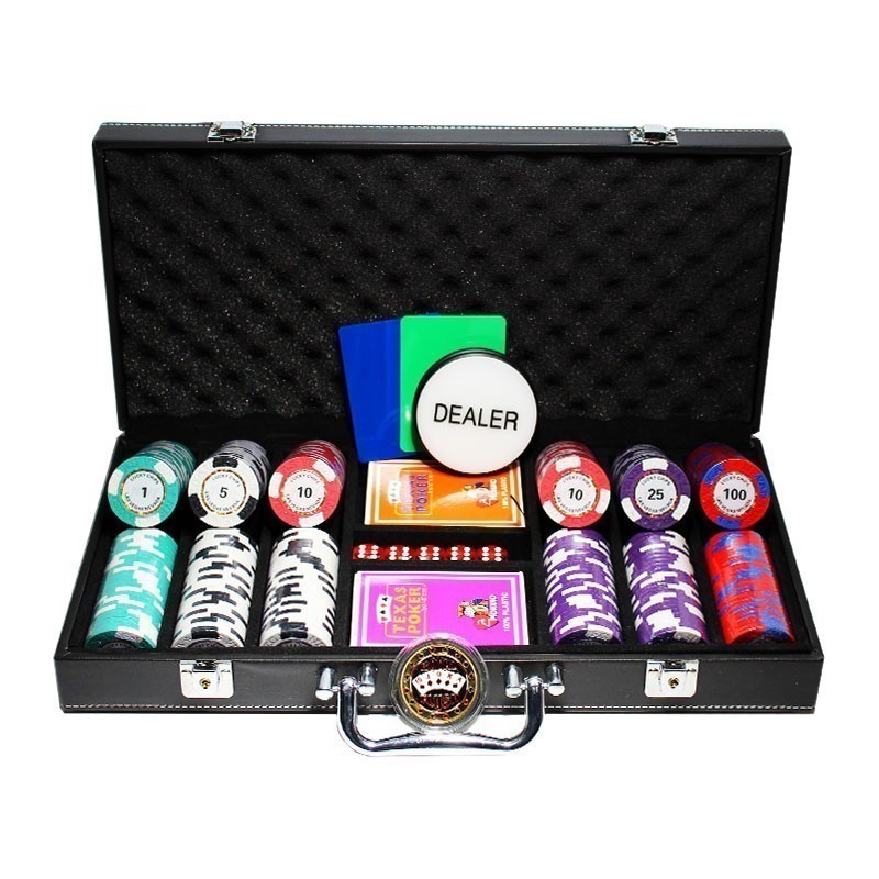 Poker Set 300pcs Las Vegas Nevada Tornado 14gr Clay - Complete Game Set in Luxury Carry Case 
