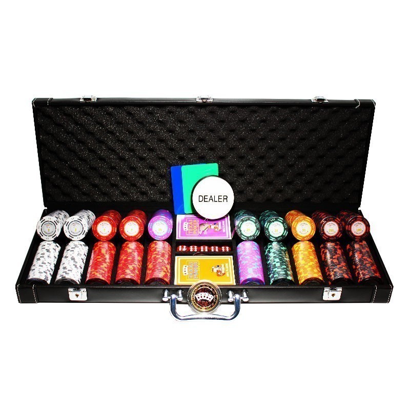 Poker Set 500pcs Monte Carlo Palace 14gr Clay - Complete Game Set in Luxury Carry Case