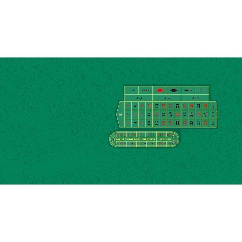 Roulette Table Cloth - Rez LH Green with Racetrack | Τσόχα Ρουλέτας Πράσινο Ρεζ